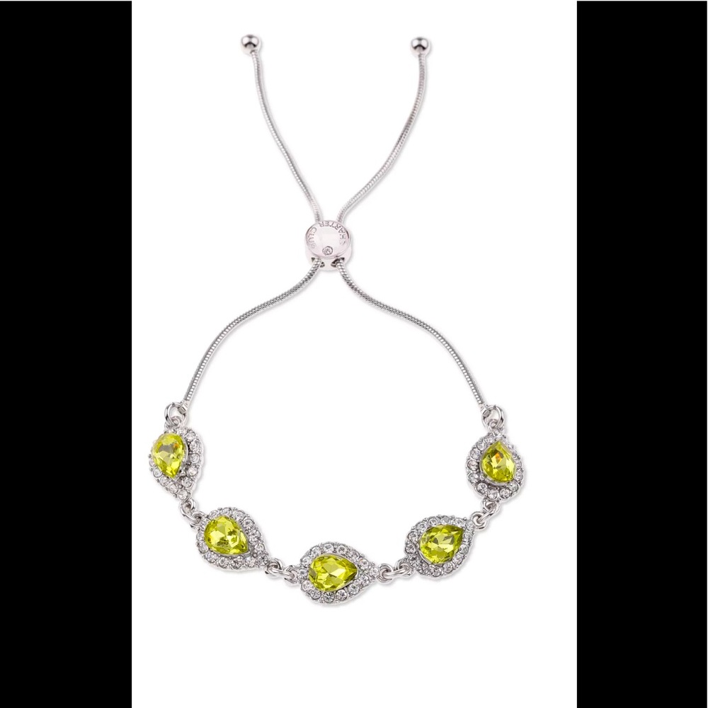 CHARTER CLUB Crystal Tear Drop Stone Slider Bracelet